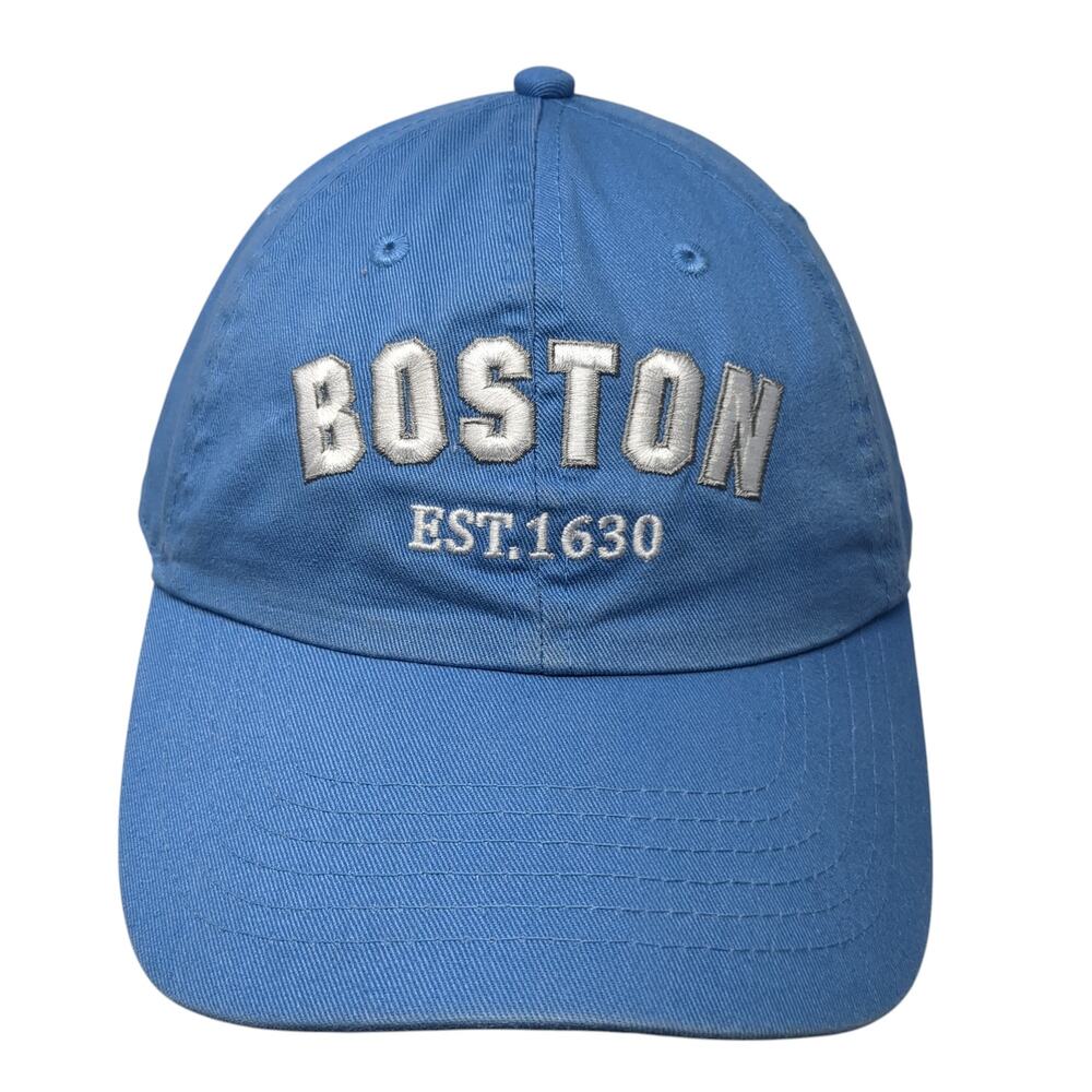 Boston Est. 1630 Baseball Cap Blue OS Adjustable Embroidered Bay State Apparel